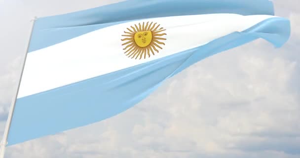 Banderas ondeando del mundo - Bandera de Argentina . — Vídeo de stock