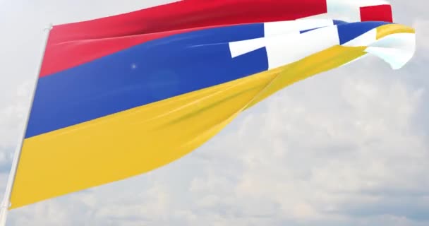 Ondeando banderas del mundo - Bandera de Artsaj . — Vídeo de stock
