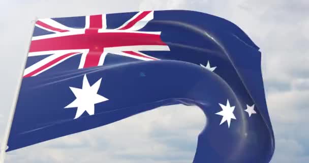 Размахивание флагами мира - флаг Австралии. — стоковое видео