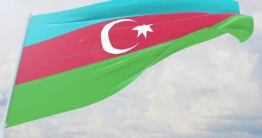 Dünyanın bayraklarını sallıyor - Azerbaycan bayrağı.