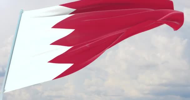 Bandeiras ondulantes do mundo - Bandeira do Bahrein . — Vídeo de Stock