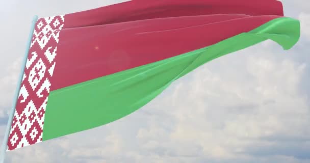 Ondeando banderas del mundo - Bandera de Belarús . — Vídeo de stock