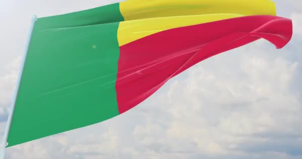 Machające flagi świata - flaga Beninu. — Wideo stockowe