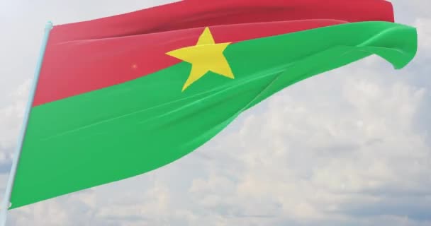 Хвилюючі прапори світу - прапор Буркіна - Фасо. — стокове відео
