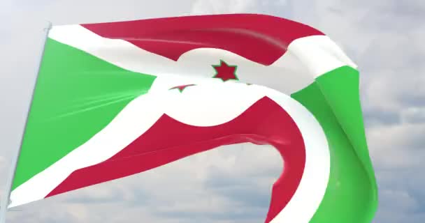 Banderas ondeando del mundo - Bandera de Burundi . — Vídeo de stock