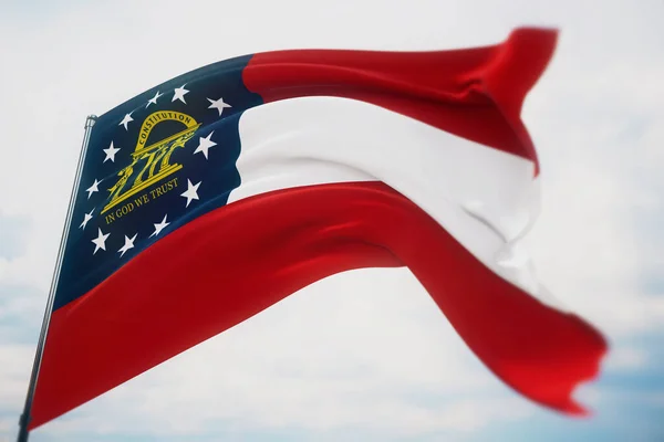 Flags of the states of USA. State of Georgia flag. 3D illustration. United States of America states flags collection. — Stock Photo, Image