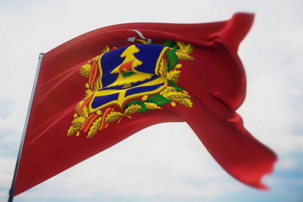 Flagge der Oblast Brjansk. Hochauflösende 3D-Illustration aus nächster Nähe. Flaggen der föderalen Untertanen Russlands. — Stockfoto