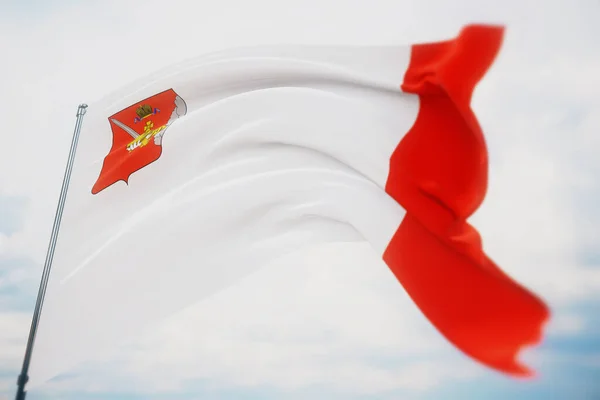 Флаг Вологодской области. Высокое разрешение крупным планом 3D иллюстрации. Флаги субъектов Российской Федерации. — стоковое фото