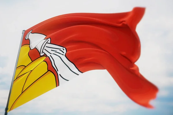 Voronyezsi Zászló. Nagy felbontású közelkép 3D illusztráció. Zászló Oroszország szövetségi alattvalóinak. — Stock Fotó