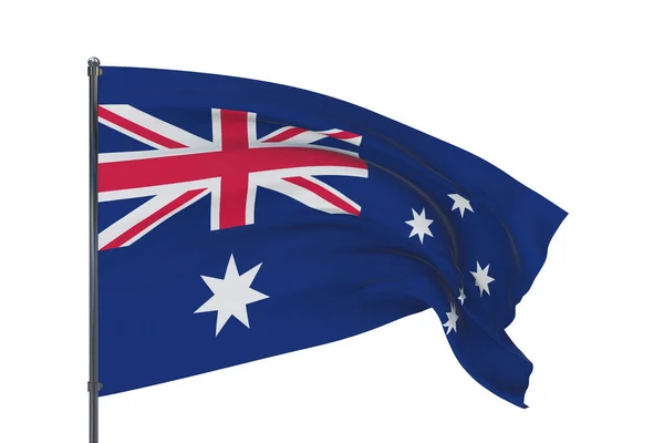 3D απεικόνιση. Κυματιστές σημαίες του κόσμου - σημαία της Αυστραλίας. Απομονωμένα σε λευκό φόντο. — Φωτογραφία Αρχείου