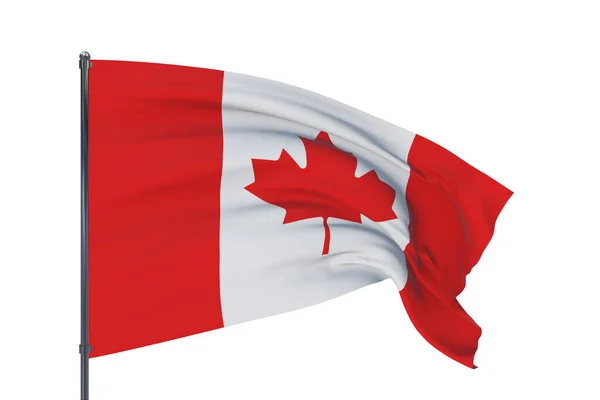 Illustration 3D. Drapeaux du monde - drapeau du Canada. Isolé sur fond blanc. — Photo