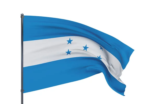 3D illustration. Waving flags of the world - flag of Honduras. Isolated on white background. — Stock Photo, Image