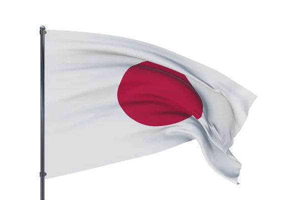 3D ілюстрація. розмахуючи прапорами світу - прапором Японії. Ізольовані на білому тлі. — стокове фото