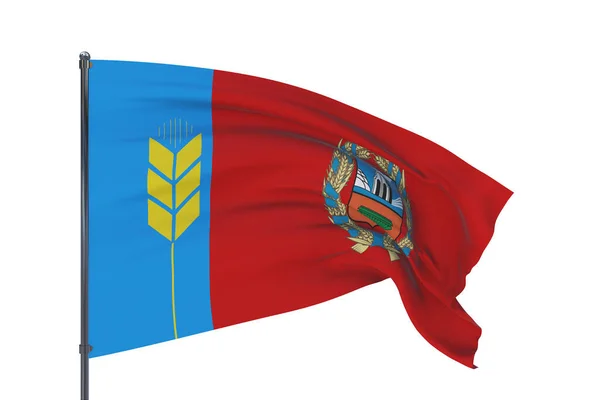Vlajka Altaie Kraie. 3D ilustrace izolované na bílém pozadí. Vlajky federálních subjektů Ruska. — Stock fotografie
