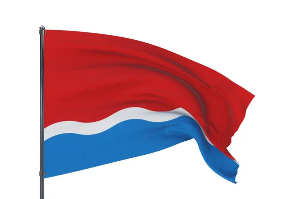 La bandiera di Amur Oblast '. Illustrazione 3D isolata su sfondo bianco. Bandiere dei soggetti federali della Russia. — Foto Stock