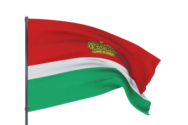 Flaga Obwodu Kaluga. Ilustracja 3D izolowana na białym tle. Flagi podmiotów federalnych Rosji. — Zdjęcie stockowe
