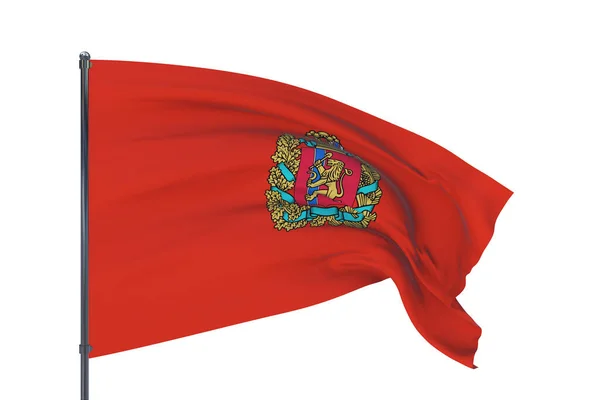 La bandera de Krasnoyarsk Krai. Ilustración 3D aislada sobre fondo blanco. Banderas de los sujetos federales de Rusia. —  Fotos de Stock
