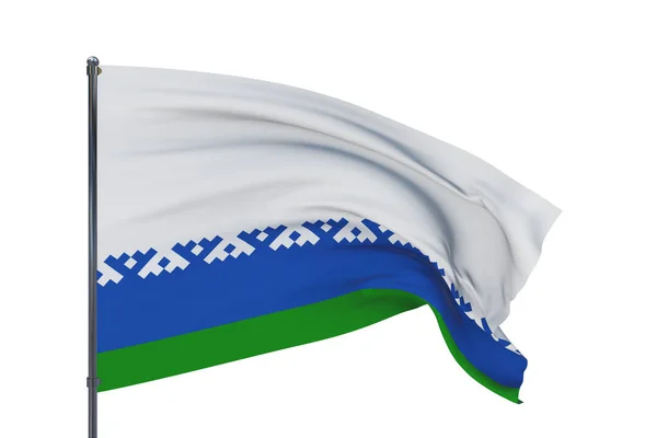 Bandeira de Nenets Autonomous Okrug. Ilustração 3D isolada sobre fundo branco. Bandeiras dos súditos federais da Rússia. — Fotografia de Stock