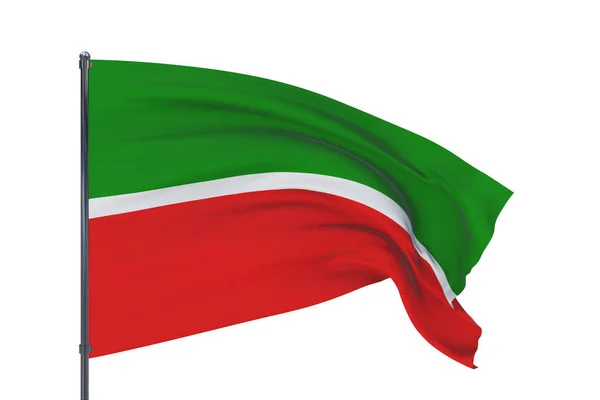 タタールスタンの旗。白地に隔離された3Dイラスト。ロシア連邦の主題の旗. — ストック写真