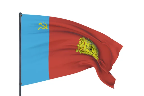 Σημαία της περιφέρειας Βλαντιμίρ. 3D εικόνα απομονώνονται σε λευκό φόντο. Σημαίες των ομοσπονδιακών υπηκόων της Ρωσίας. — Φωτογραφία Αρχείου