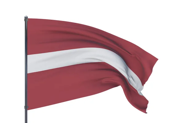 3Dイラスト。世界の旗-ラトビアの旗。白地に隔離された. — ストック写真
