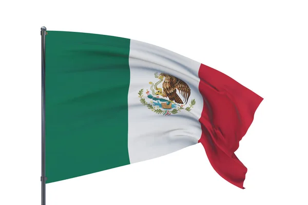 3D απεικόνιση. Κυματιστές σημαίες του κόσμου - σημαία του Μεξικού. Απομονωμένα σε λευκό φόντο. — Φωτογραφία Αρχείου