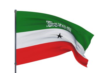 Üç boyutlu illüstrasyon. Dünyanın bayraklarını sallıyor - Somaliland bayrağı. Beyaz arkaplanda izole.