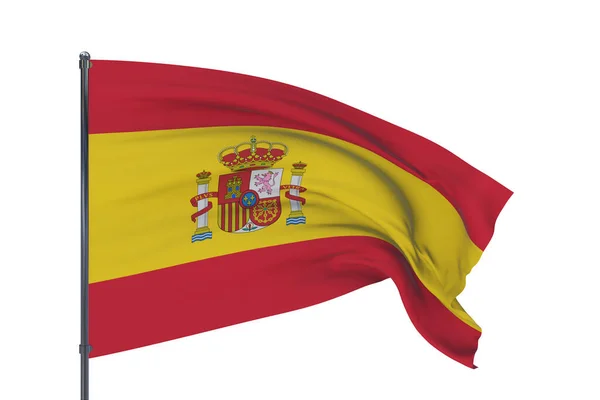 3D illustration. Waving flags of the world - flag of Spain. Isolated on white background. — Stock Photo, Image