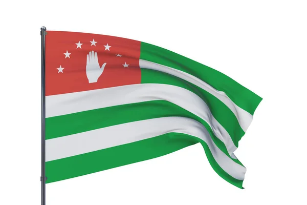 3D illustratie. Zwaaiende vlaggen van de wereld - vlag van Abchazië. Geïsoleerd op witte achtergrond. — Stockfoto
