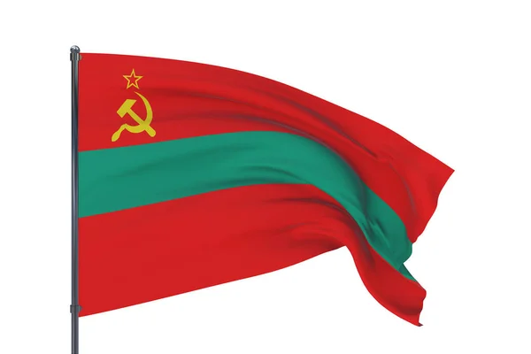 3D απεικόνιση. Κυματιστές σημαίες του κόσμου - σημαία της Υπερδνειστερίας. Απομονωμένα σε λευκό φόντο. — Φωτογραφία Αρχείου