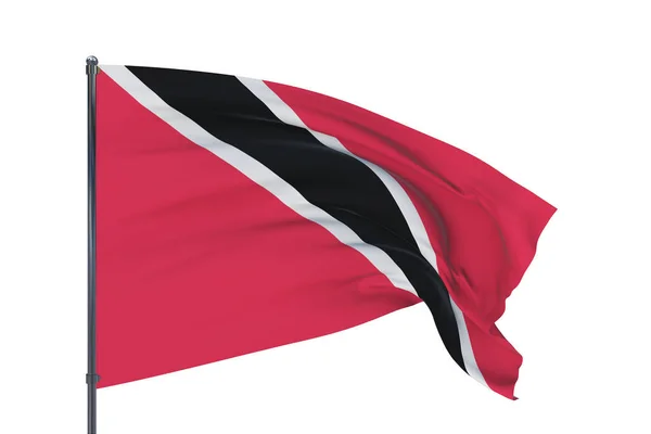 Ilustração 3D. Bandeiras ondulantes do mundo - Bandeira de Trinidad e Tobago. Isolado sobre fundo branco. — Fotografia de Stock