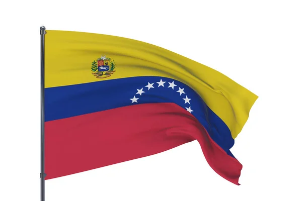 Ilustración 3D. ondeando banderas del mundo - bandera de Venezuela. Aislado sobre fondo blanco. —  Fotos de Stock