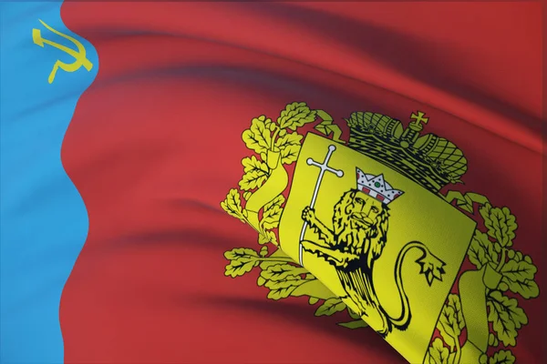 Bandera del óblast de Vladimir. Ilustración 3D fondo de bandera de primer plano. Banderas de los sujetos federales de Rusia. — Foto de Stock