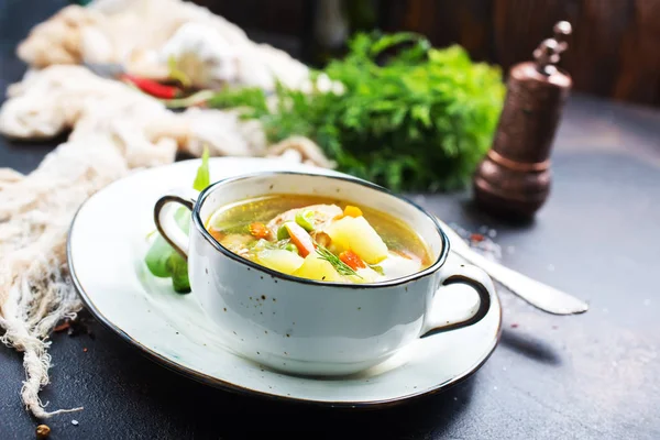 Taze Yeşil Bezelye Çorbası Sağlıklı Yemek — Stok fotoğraf