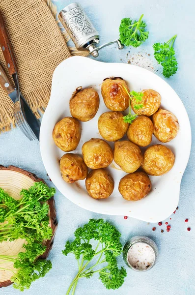 Tasty Boiled Potatoes Butter Dill Parsley — Stock Photo, Image