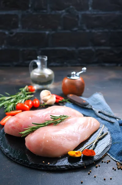 Kyckling Med Salt Och Krydda Kyckling Svarta Tavlan — Stockfoto