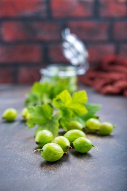 bir tablo, taze Bektaşi, yeşil çilek Bektaşi