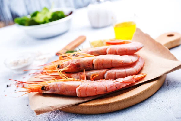 Vařené Krevety Koření Sůl Mořské Plody — Stock fotografie