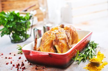 masada seramik kase pişmiş tavuk