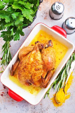 masada seramik kase pişmiş tavuk