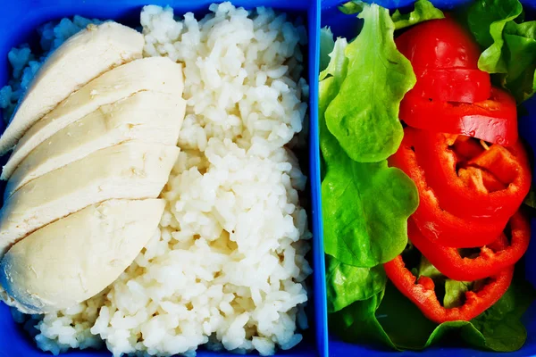 Top View Homemade Healthy Food Lunch Box — Stock Photo, Image
