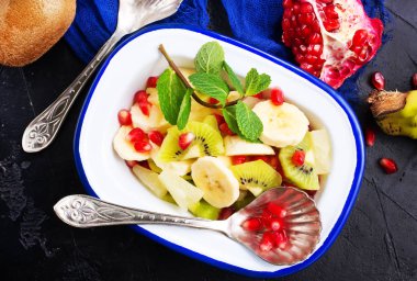 kase, nane yaprağı salatası vitamini meyve salatası