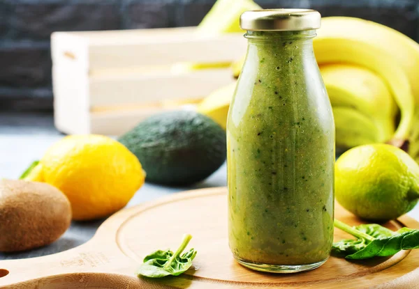 Frucht Smoothie Der Flasche Diätkost Frischer Smoothie — Stockfoto