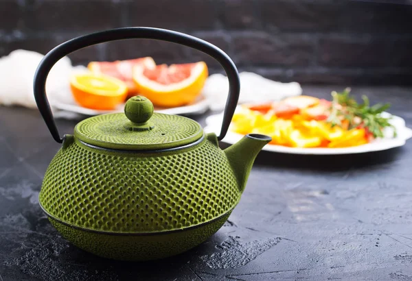 Tea Citrus Teapot Teapot Tes — Stock Photo, Image