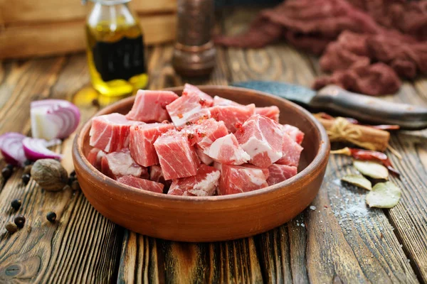 Carne Crua Carne Tigela Carne Não Cozida — Fotografia de Stock