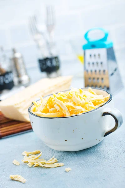 Grated Cheese Bowl Table — Stock Photo, Image