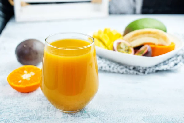 Mango Sap Glas Vers Sap Fruit — Stockfoto
