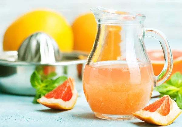 Juice Fresh Grapefruit Table — Stock Photo, Image