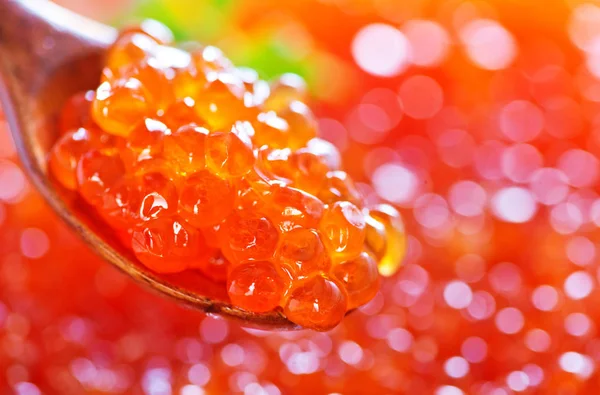 Red Caviar Spoon Bowl — Stock Photo, Image
