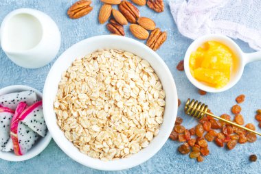 kase muz ve bal ile yulaf Flakes